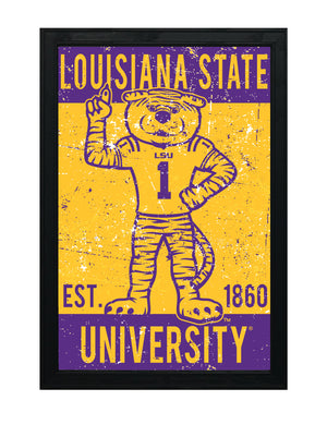 Limited Edition LSU Tigers Poster - Mike the Tiger Vintage Art Print 13x19"