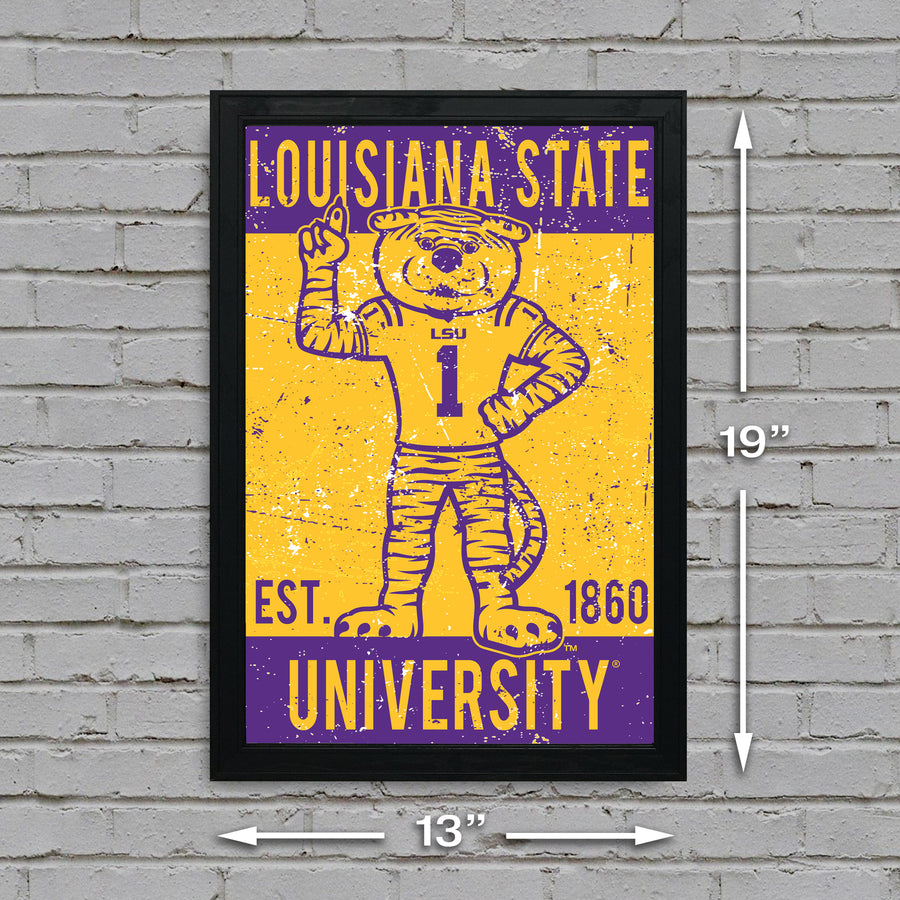 Limited Edition LSU Tigers Poster - Mike the Tiger Vintage Art Print 13x19"