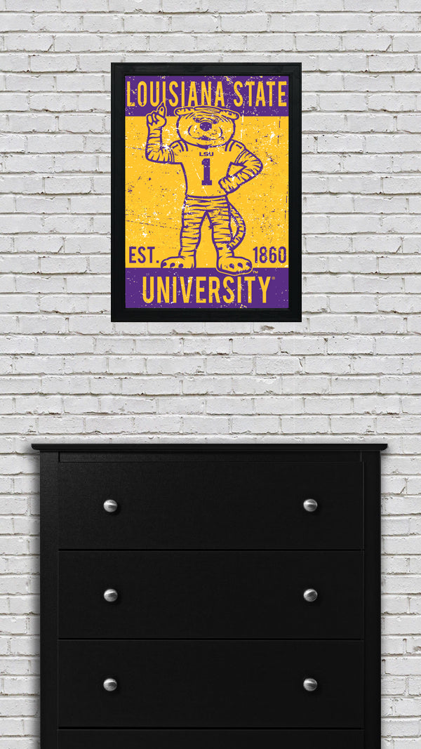 Limited Edition LSU Tigers Poster - Mike the Tiger Vintage Art Print 13x19"