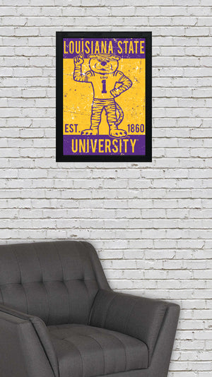 Limited Edition LSU Tigers Poster - Mike the Tiger Vintage Art Print 13x19"