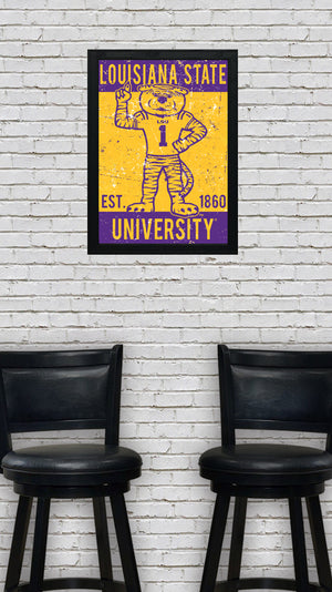 Limited Edition LSU Tigers Poster - Mike the Tiger Vintage Art Print 13x19"