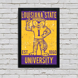 Limited Edition LSU Tigers Poster - Mike the Tiger Vintage Art Print 13x19"