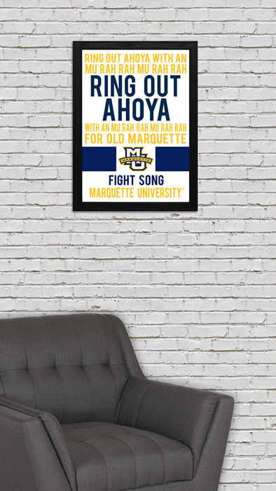 Limited Edition Marquette Fight Song Poster Art Print - Gifts for Marquette Fans - 13x19"