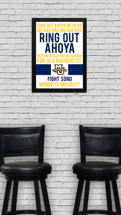 Limited Edition Marquette Fight Song Poster Art Print - Gifts for Marquette Fans - 13x19"