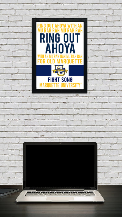 Limited Edition Marquette Fight Song Poster Art Print - Gifts for Marquette Fans - 13x19"