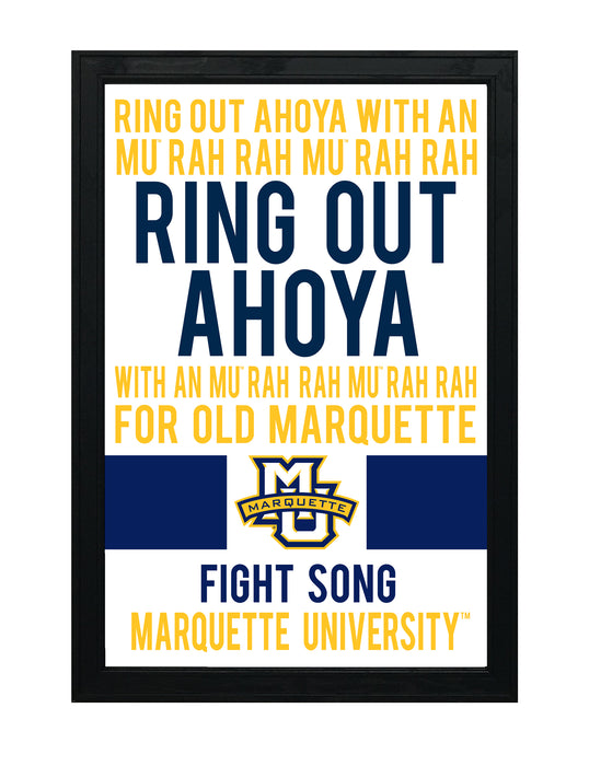 Limited Edition Marquette Fight Song Poster Art Print - Gifts for Marquette Fans - 13x19"