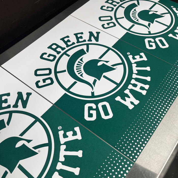 Limited Edition Michigan State Go Green Go White Basketball Poster Art Print - Gifts for Mich State Spartans Fans - 13x19"