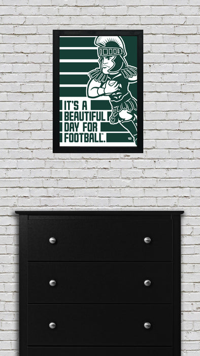 Limited Edition Michigan State Spartans It's A Beautiful Day For Football Poster - Gifts for Mich State Spartans Fans - Poster Art Print 13x19"