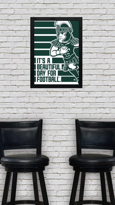 Limited Edition Michigan State Spartans It's A Beautiful Day For Football Poster - Gifts for Mich State Spartans Fans - Poster Art Print 13x19"