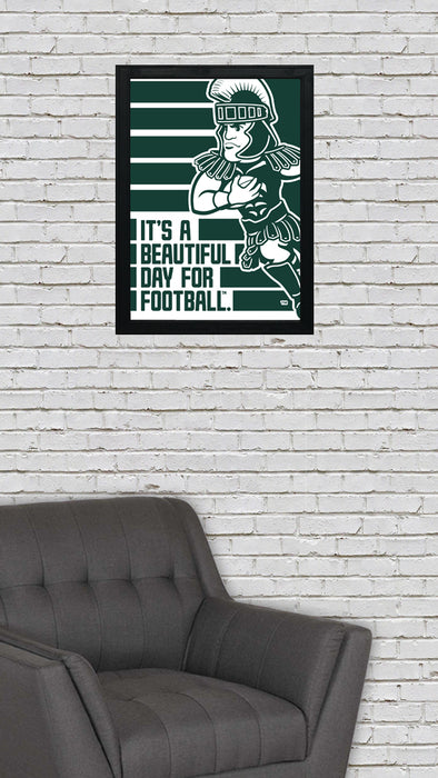 Limited Edition Michigan State Spartans It's A Beautiful Day For Football Poster - Gifts for Mich State Spartans Fans - Poster Art Print 13x19"