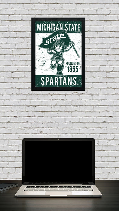 Limited Edition Michigan State Sparty Mascot Poster - Gifts for Mich State Spartans Fans - Poster Art Print 13x19"