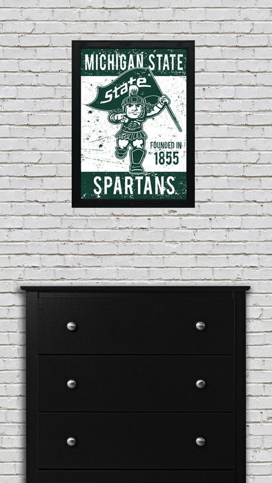 Limited Edition Michigan State Sparty Mascot Poster - Gifts for Mich State Spartans Fans - Poster Art Print 13x19"