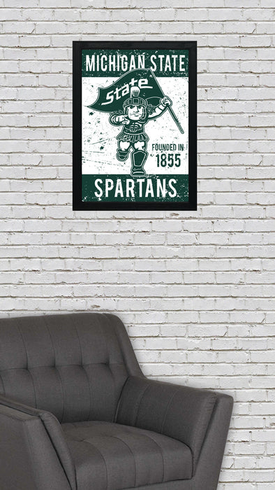 Limited Edition Michigan State Sparty Mascot Poster - Gifts for Mich State Spartans Fans - Poster Art Print 13x19"