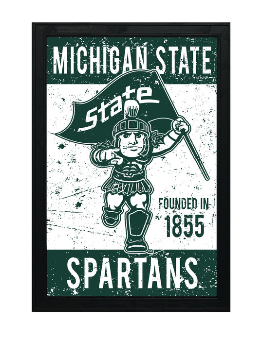 Limited Edition Michigan State Sparty Mascot Poster - Gifts for Mich State Spartans Fans - Poster Art Print 13x19"