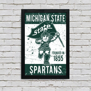 Limited Edition Michigan State Sparty Mascot Poster - Gifts for Mich State Spartans Fans - Poster Art Print 13x19"