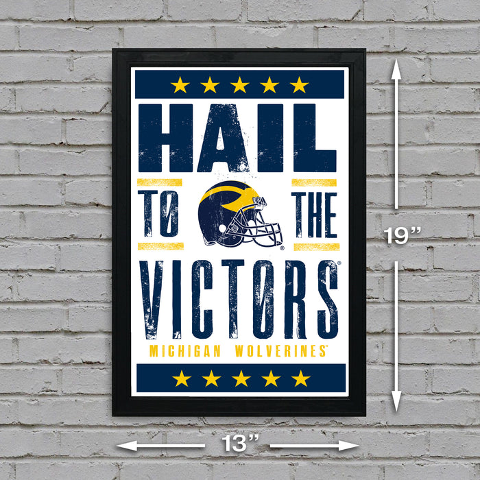 Limited Edition Michigan Wolverines Hail to the Victors Poster - Letterpress Print Art - 13x19"