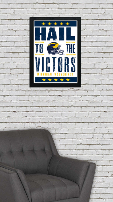 Limited Edition Michigan Wolverines Hail to the Victors Poster - Letterpress Print Art - 13x19"