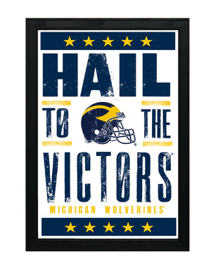 Limited Edition Michigan Wolverines Hail to the Victors Poster - Letterpress Print Art - 13x19"