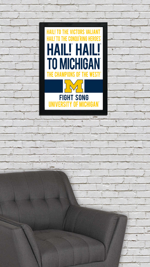 Limited Edition Michigan Wolverines Fight Song Poster - Hail to the Victors Print Art - 13x19"