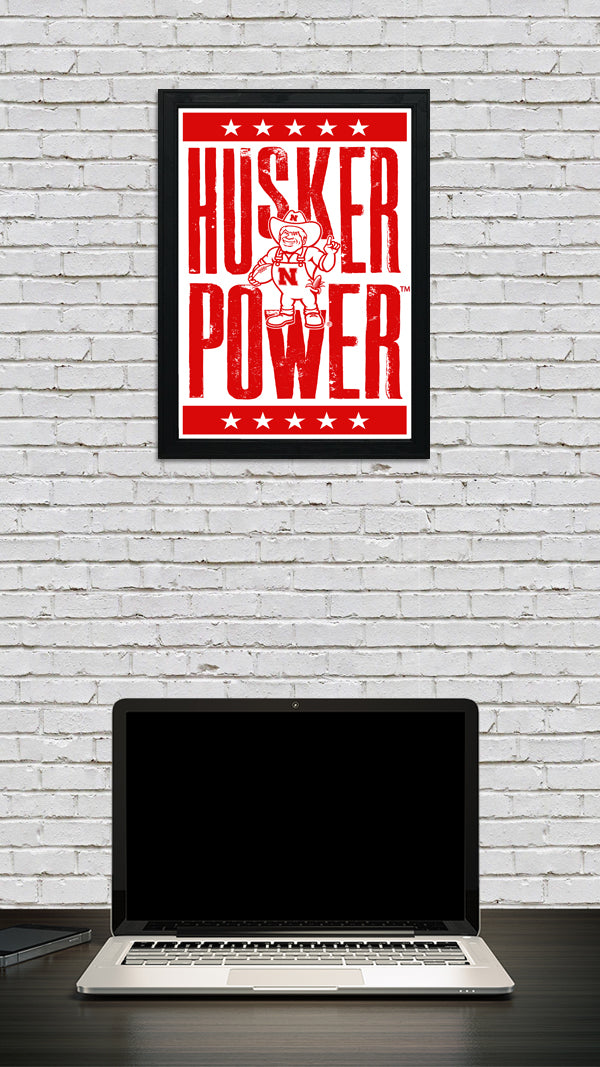 Limited Edition Husker Power Letterpress Nebraska Cornhuskers Poster Art - 13x19"