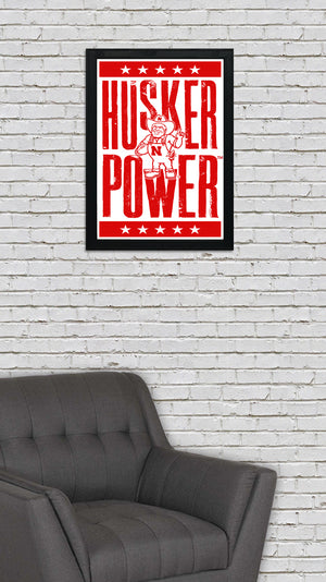Limited Edition Husker Power Letterpress Nebraska Cornhuskers Poster Art - 13x19"