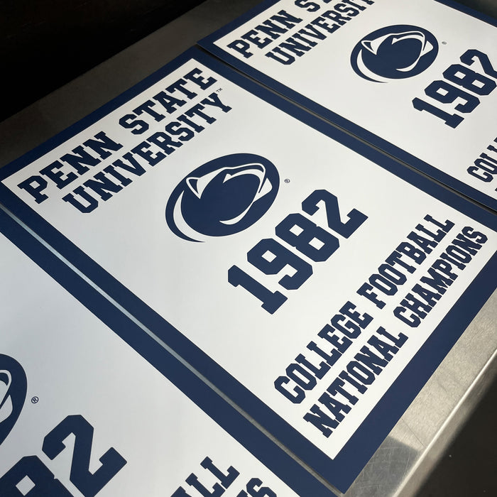 Limited Edition 1982 Penn State College Football National Championship Poster - Nittany Lions Print Art - 13x19"