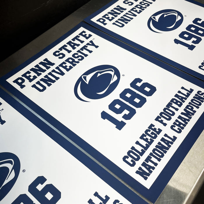 Limited Edition 1986 Penn State College Football National Championship Poster - Nittany Lions Print Art - 13x19"