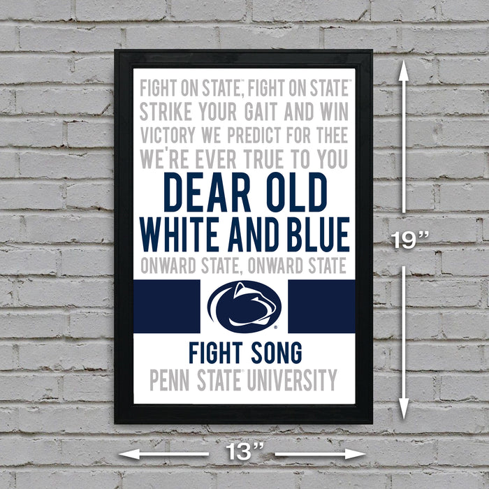 Limited Edition Penn State Fight Song Poster - Fight On State Print Art - 13x19"