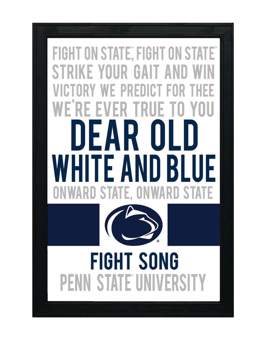 Limited Edition Penn State Fight Song Poster - Fight On State Print Art - 13x19"