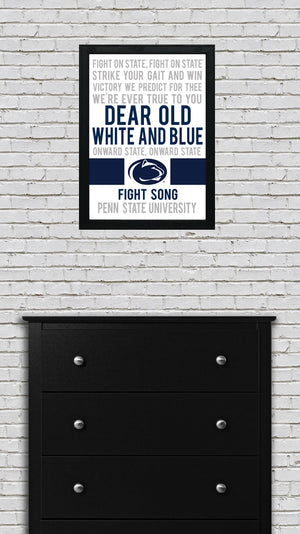 Limited Edition Penn State Fight Song Poster - Fight On State Print Art - 13x19"