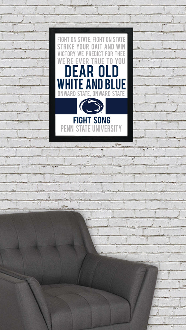 Limited Edition Penn State Fight Song Poster - Fight On State Print Art - 13x19"