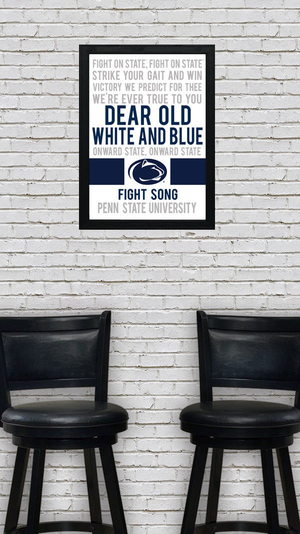Limited Edition Penn State Fight Song Poster - Fight On State Print Art - 13x19"