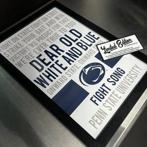 Limited Edition Penn State Fight Song Poster - Fight On State Print Art - 13x19"