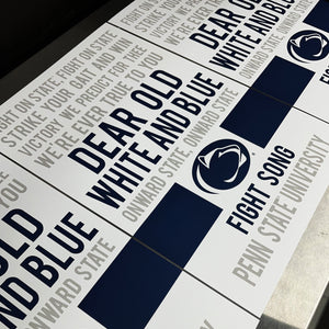 Limited Edition Penn State Fight Song Poster - Fight On State Print Art - 13x19"