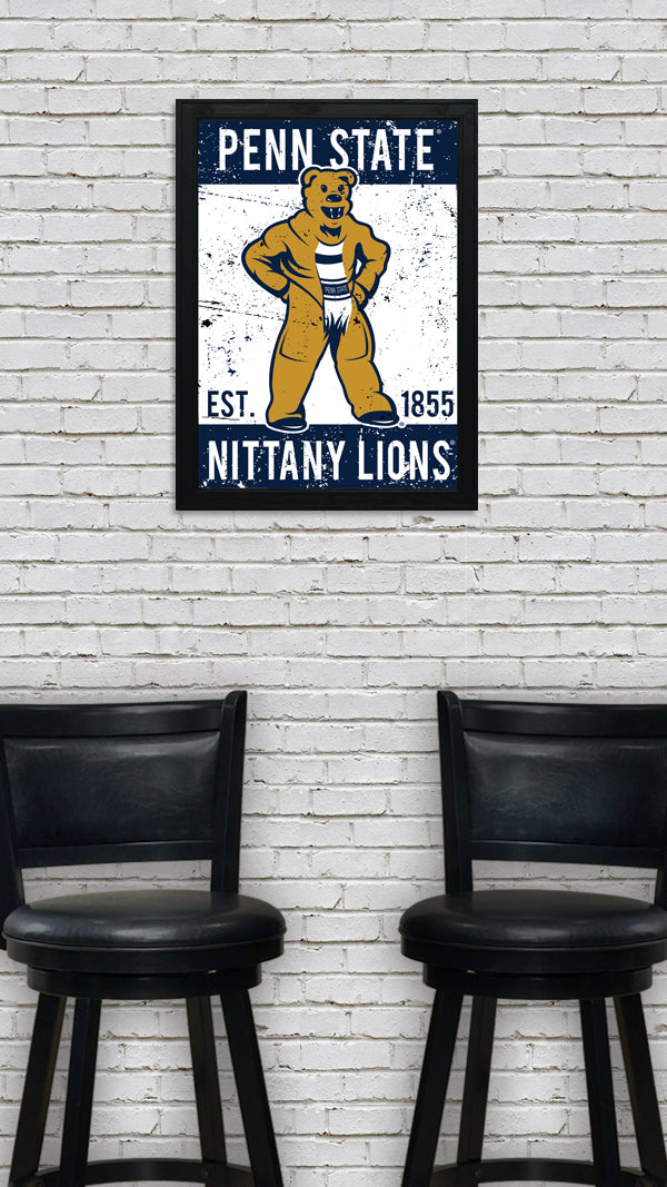 Limited Edition Penn State Mascot Poster - Vintage Nittany Lions Print Art - 13x19"