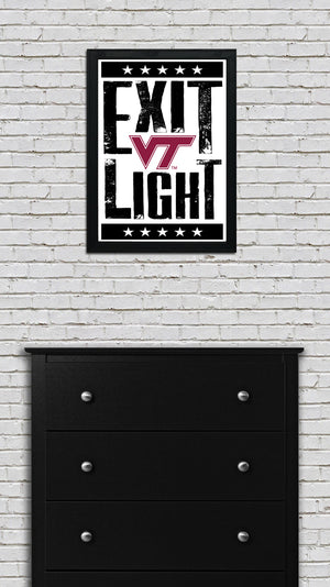 Limited Edition Virginia Tech Exit Light Letterpress Poster Art Print