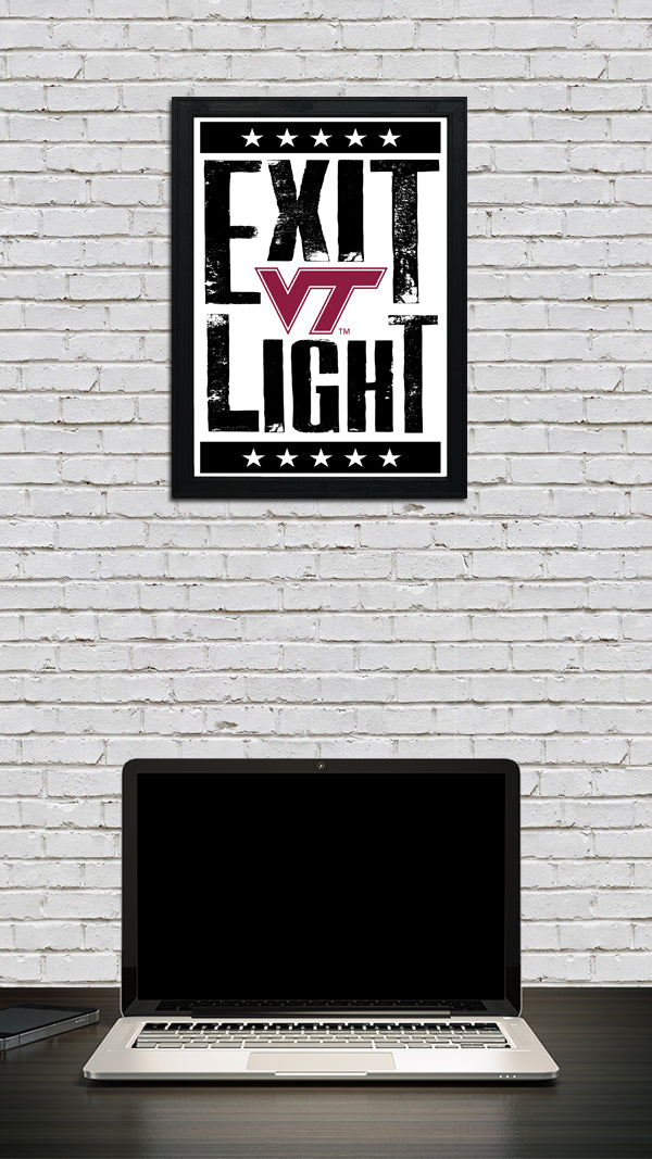 Limited Edition Virginia Tech Exit Light Letterpress Poster Art Print