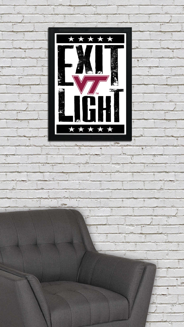 Limited Edition Virginia Tech Exit Light Letterpress Poster Art Print