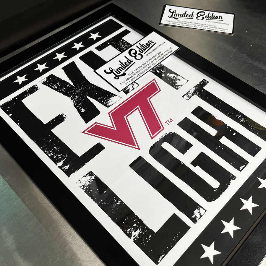 Limited Edition Virginia Tech Exit Light Letterpress Poster Art Print