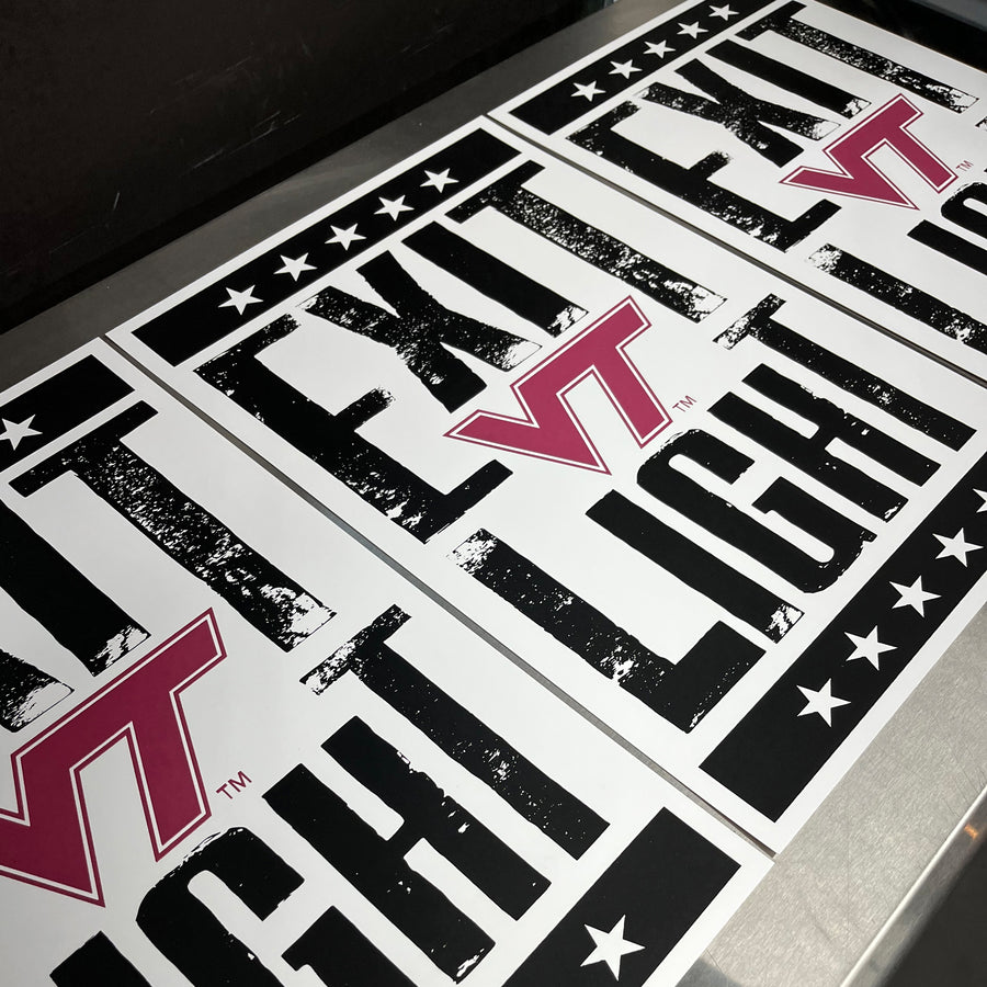 Limited Edition Virginia Tech Exit Light Letterpress Poster Art Print