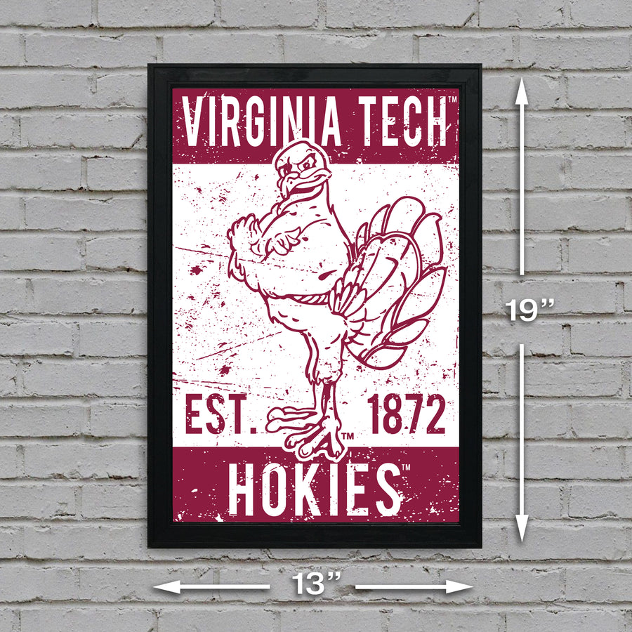 Limited Edition Virginia Tech Hokie Bird Vintage Poster Art Print