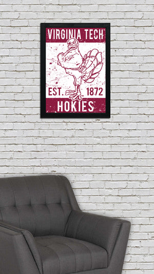 Limited Edition Virginia Tech Hokie Bird Vintage Poster Art Print