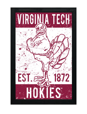 Limited Edition Virginia Tech Hokie Bird Vintage Poster Art Print