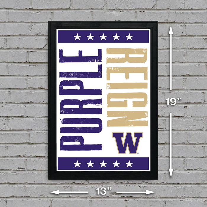Limited Edition Washington Huskies Purple Reign Poster - Letterpress Print Art - 13x19"