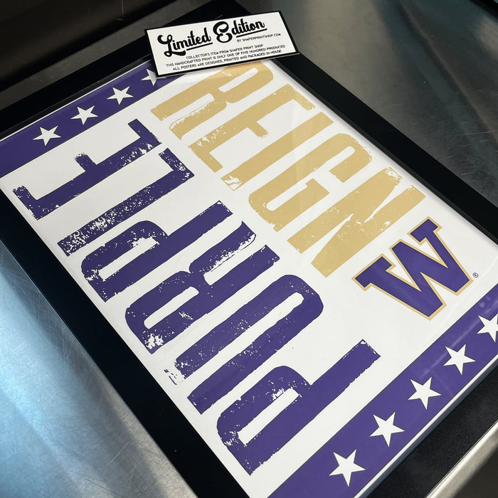 Limited Edition Washington Huskies Purple Reign Poster - Letterpress Print Art - 13x19"