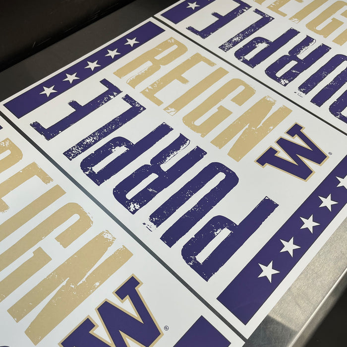 Limited Edition Washington Huskies Purple Reign Poster - Letterpress Print Art - 13x19"