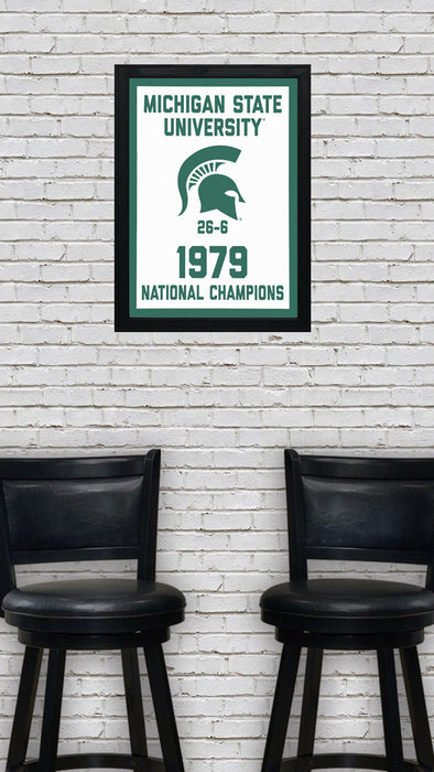Limited Edition Michigan State 1979 National Championship Basketball Banner Poster - Gifts for Mich State Spartans Fans - Poster Art Print 13x19"
