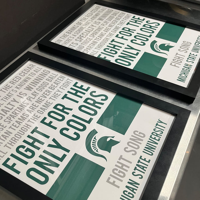 Limited Edition Michigan State Fight Song Poster - Fight For The Only Colors Print Art - 13x19"