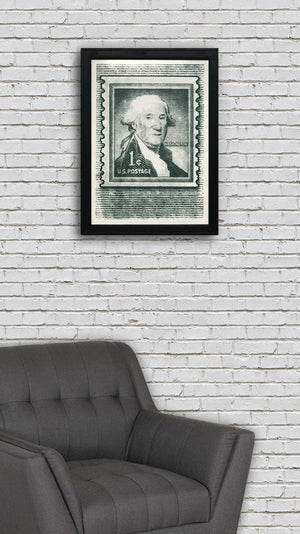 Limited Edition George Washington Poster - Postage Stamp Art - 13x19"