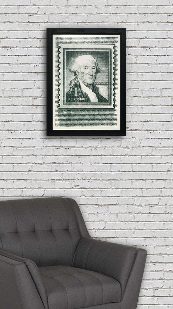 Limited Edition George Washington Poster - Postage Stamp Art - 13x19"